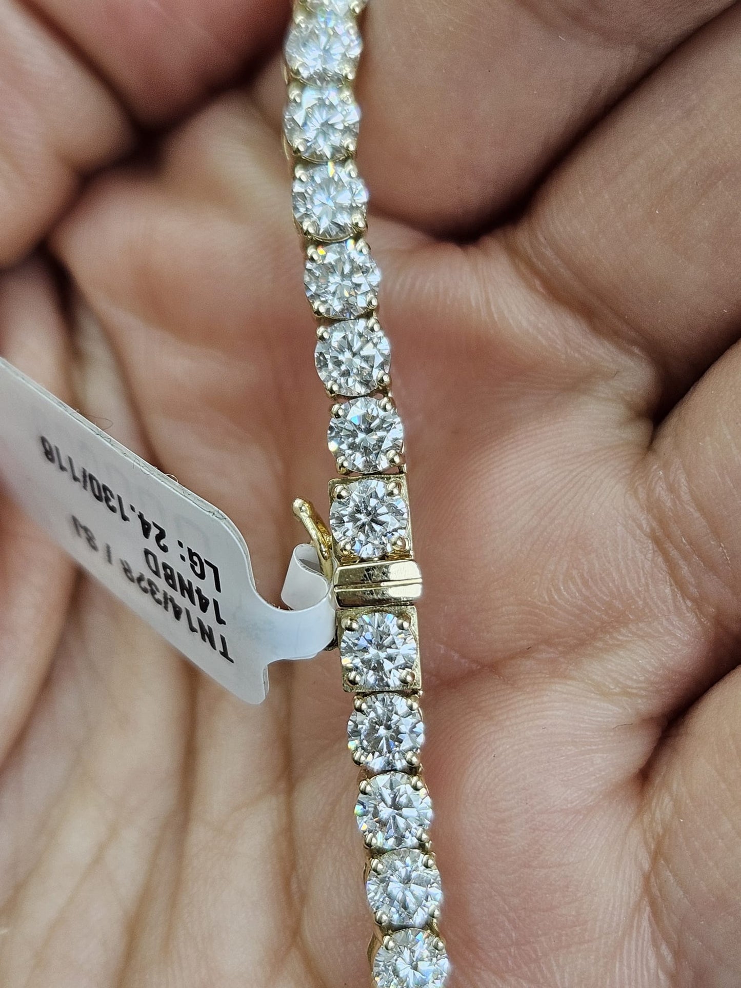 IDT Certified 24.13cttw Yellow Gold Lab Diamond 17.25" Necklace