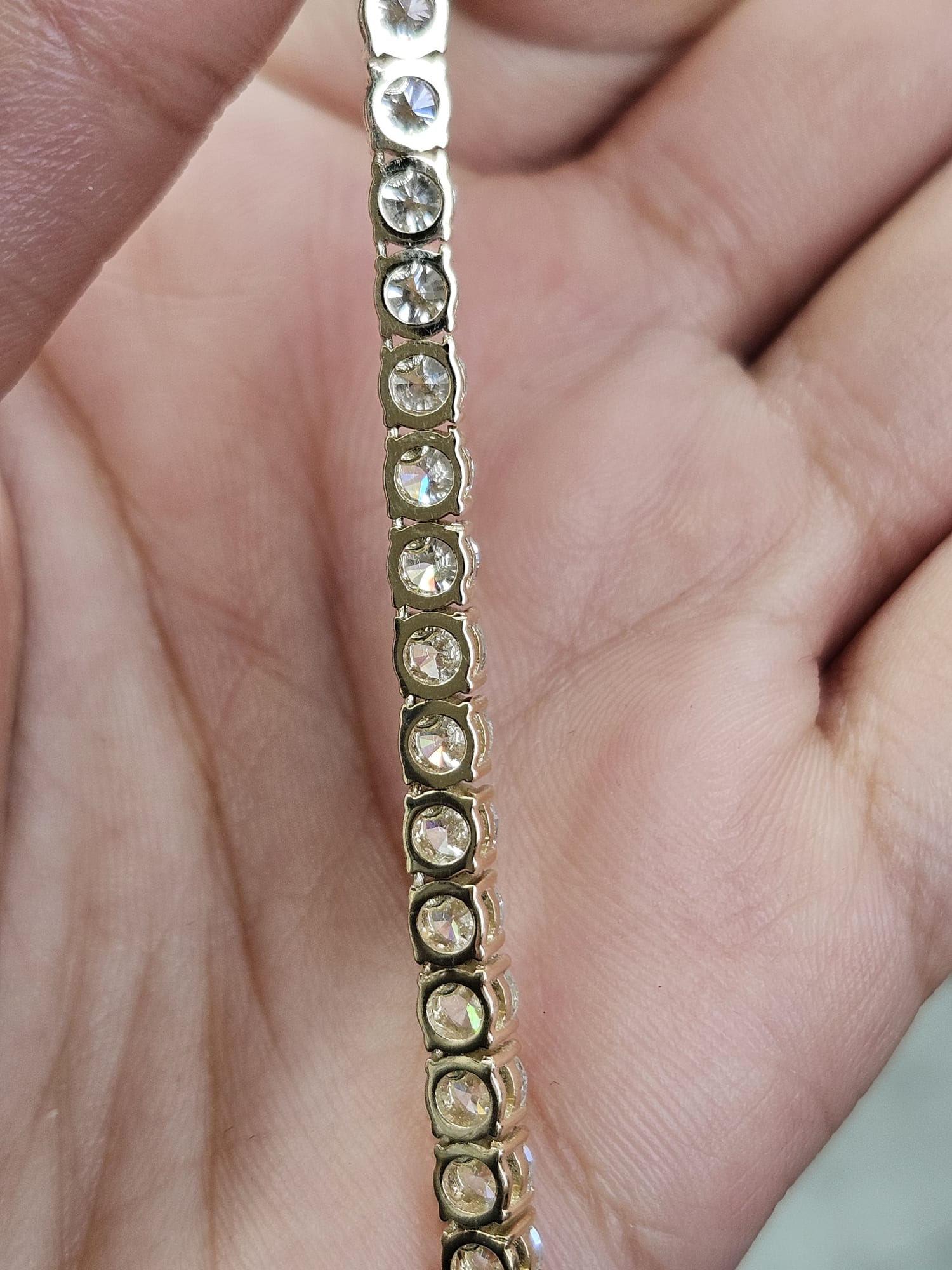 IDT Certified 24.13cttw Yellow Gold Lab Diamond 17.25" Necklace