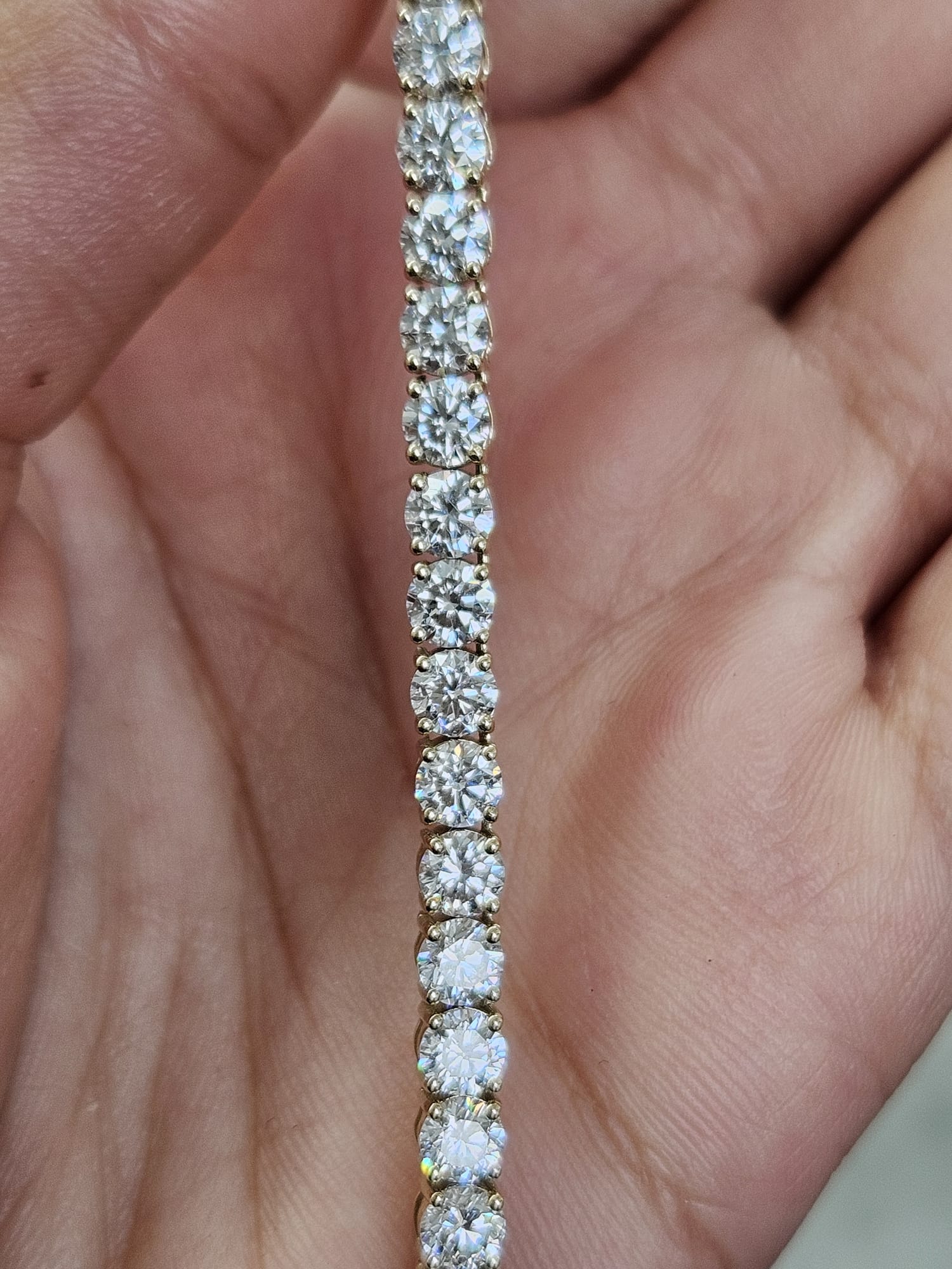 IDT Certified 24.13cttw Yellow Gold Lab Diamond 17.25" Necklace