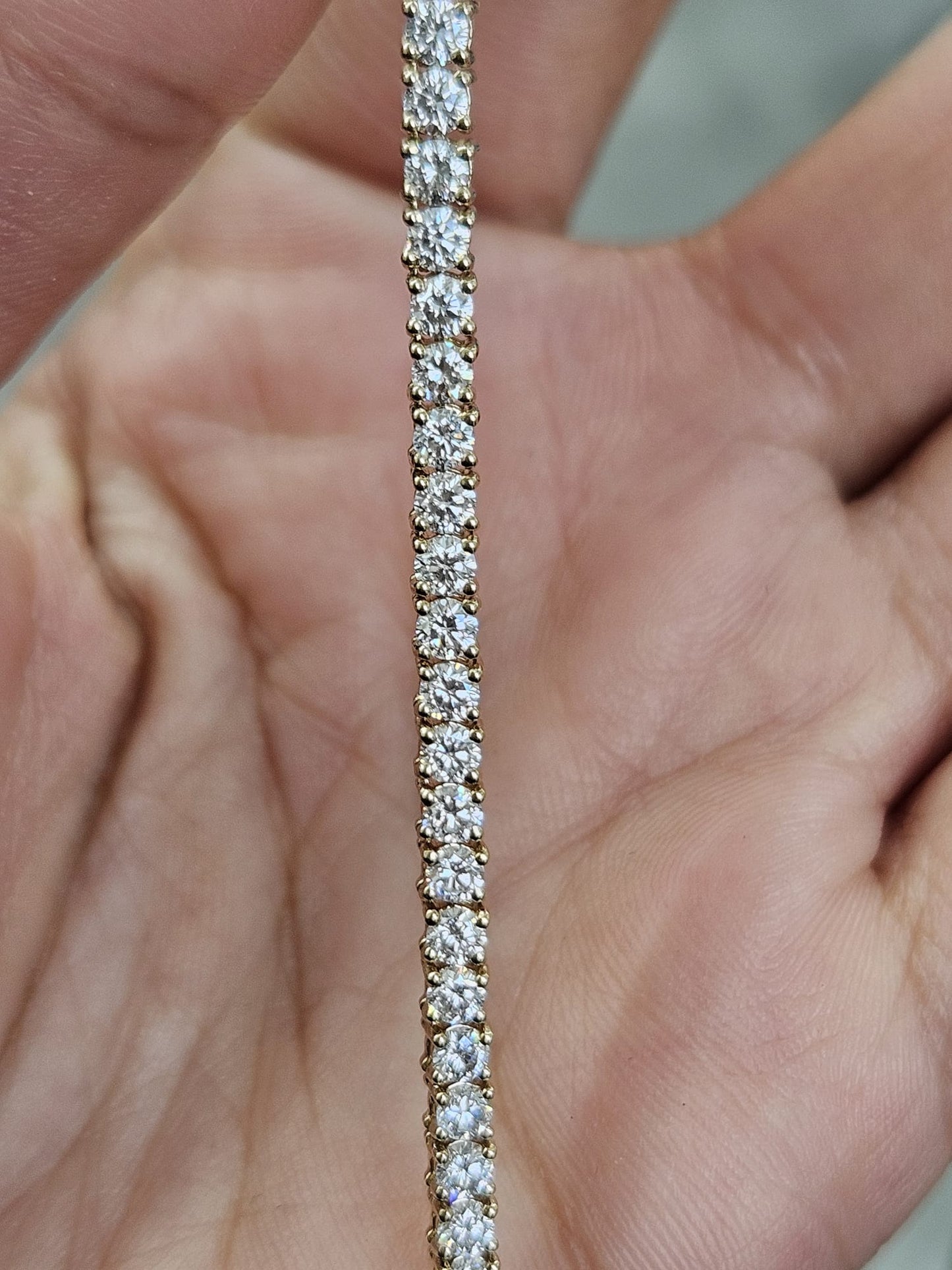 IGI 9.36cttw Yellow Gold Lab Diamond 17" Tennis Necklace