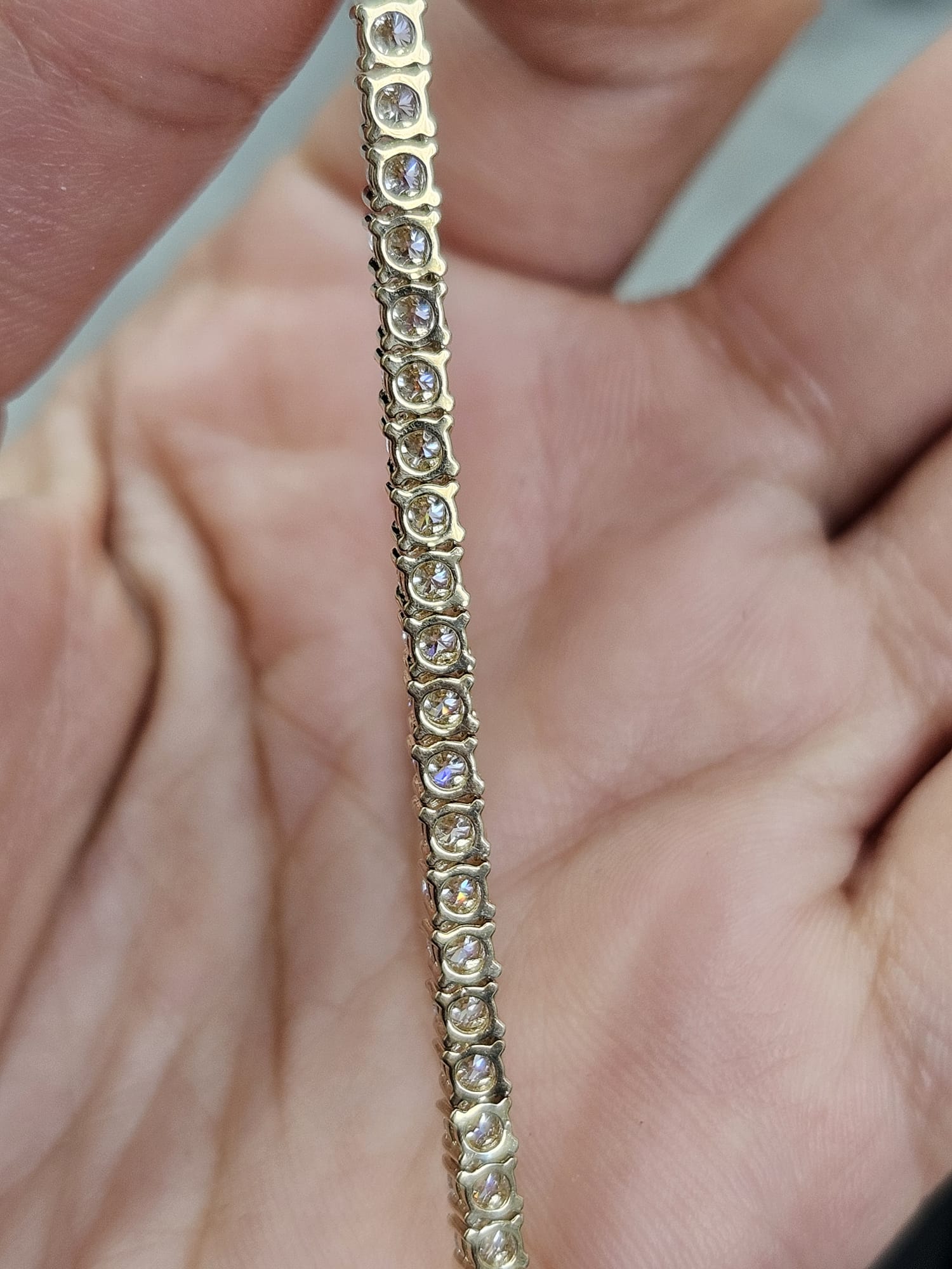 IGI 9.36cttw Yellow Gold Lab Diamond 17" Tennis Necklace