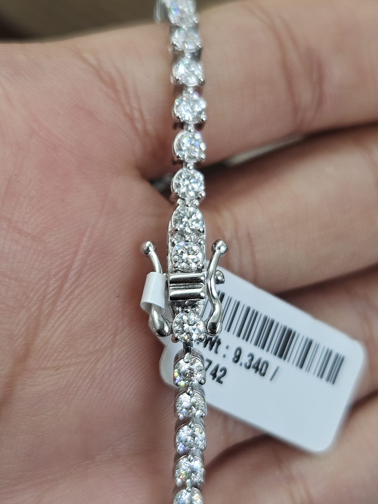 3.93cttw White Gold 3 Prongs Lab Diamond 7.25" Tennis Bracelet