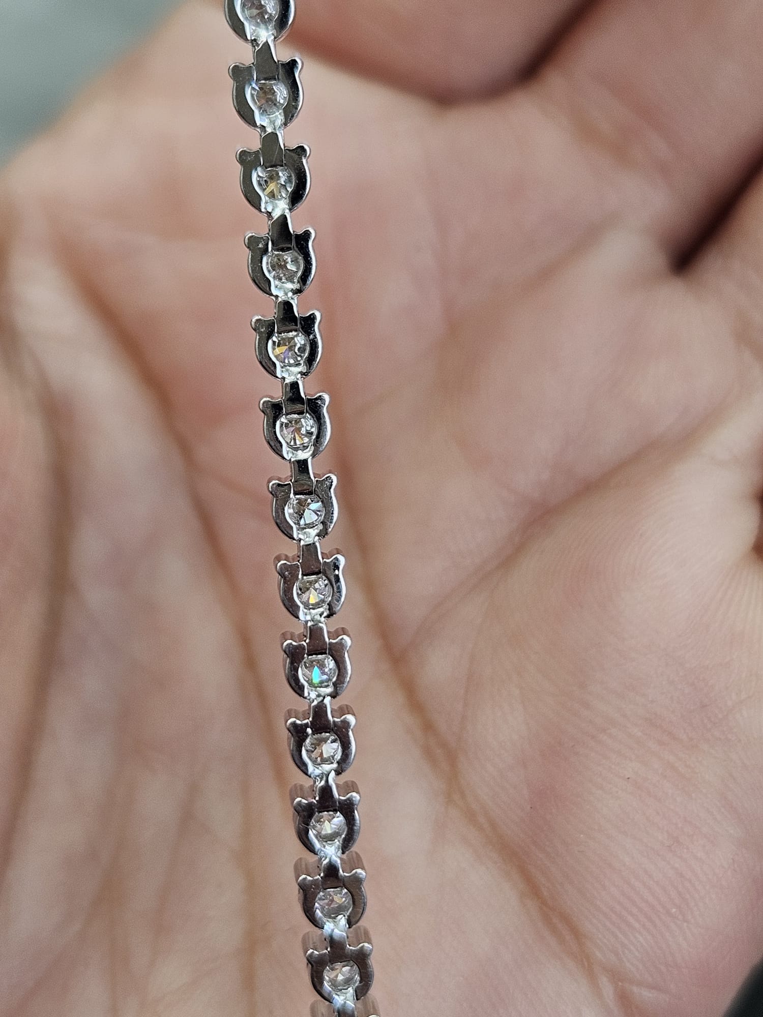 3.93cttw White Gold 3 Prongs Lab Diamond 7.25" Tennis Bracelet