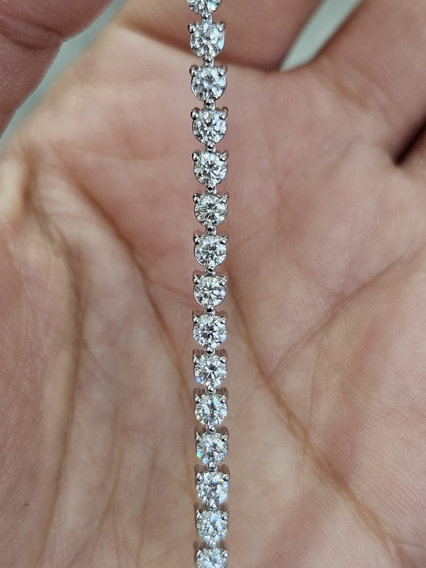 3.93cttw White Gold 3 Prongs Lab Diamond 7.25" Tennis Bracelet