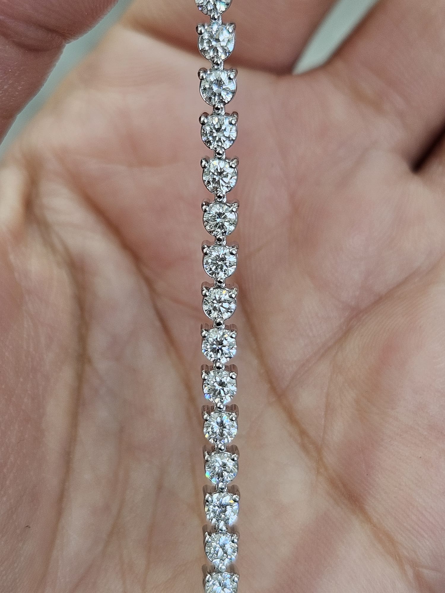 3.93cttw White Gold 3 Prongs Lab Diamond 7.25" Tennis Bracelet