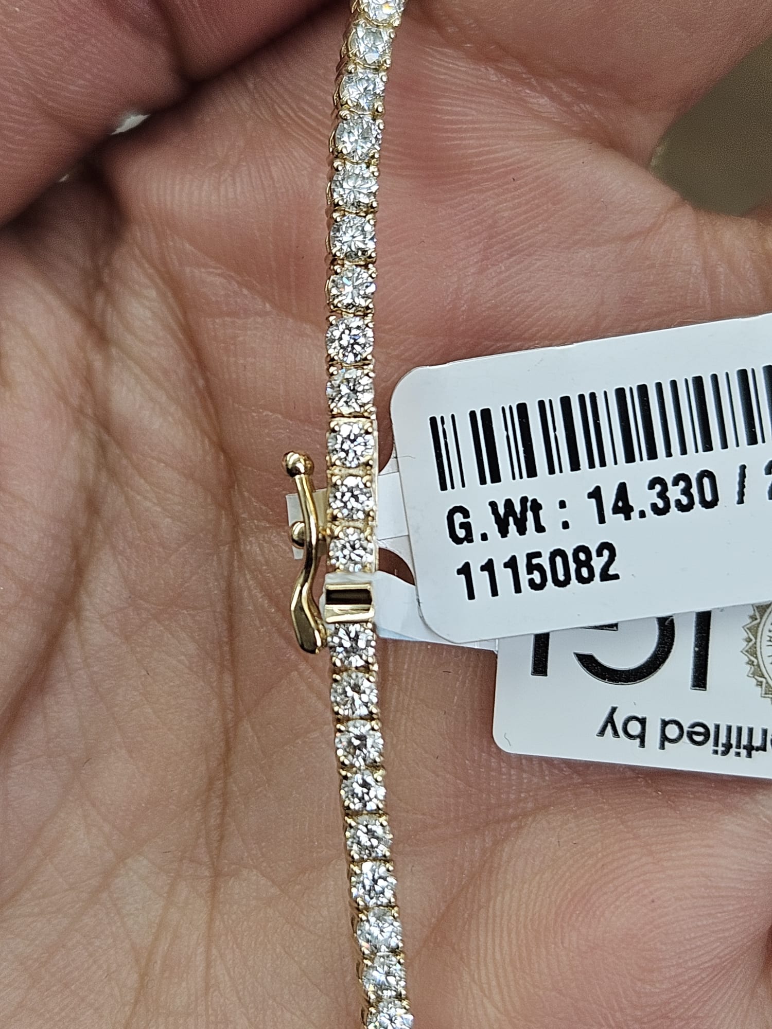 IGI 7.29cttw Yellow Gold Lab Diamond 20" Tennis Necklace