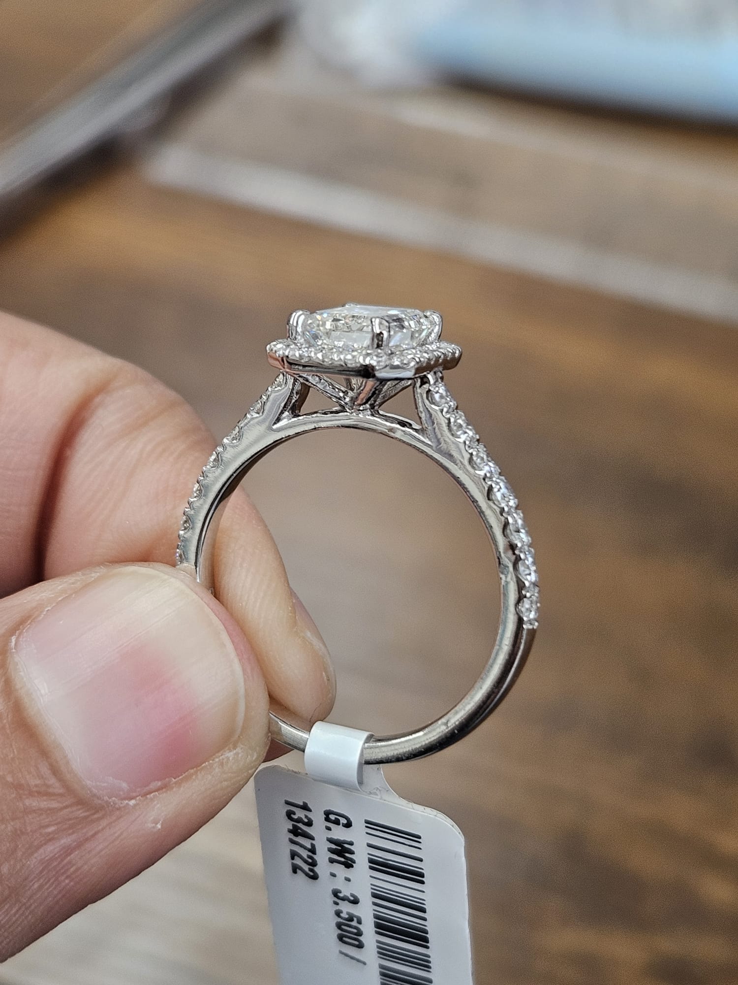 1.89cttw White Gold Emerald Halo Lab Diamond Ring