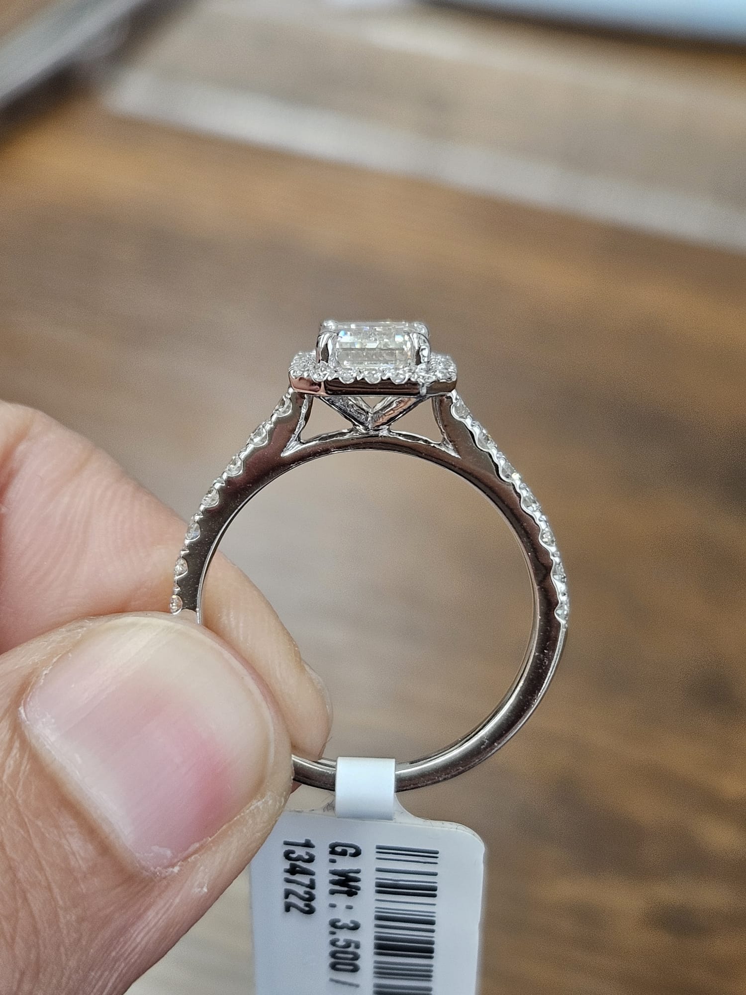 1.89cttw White Gold Emerald Halo Lab Diamond Ring