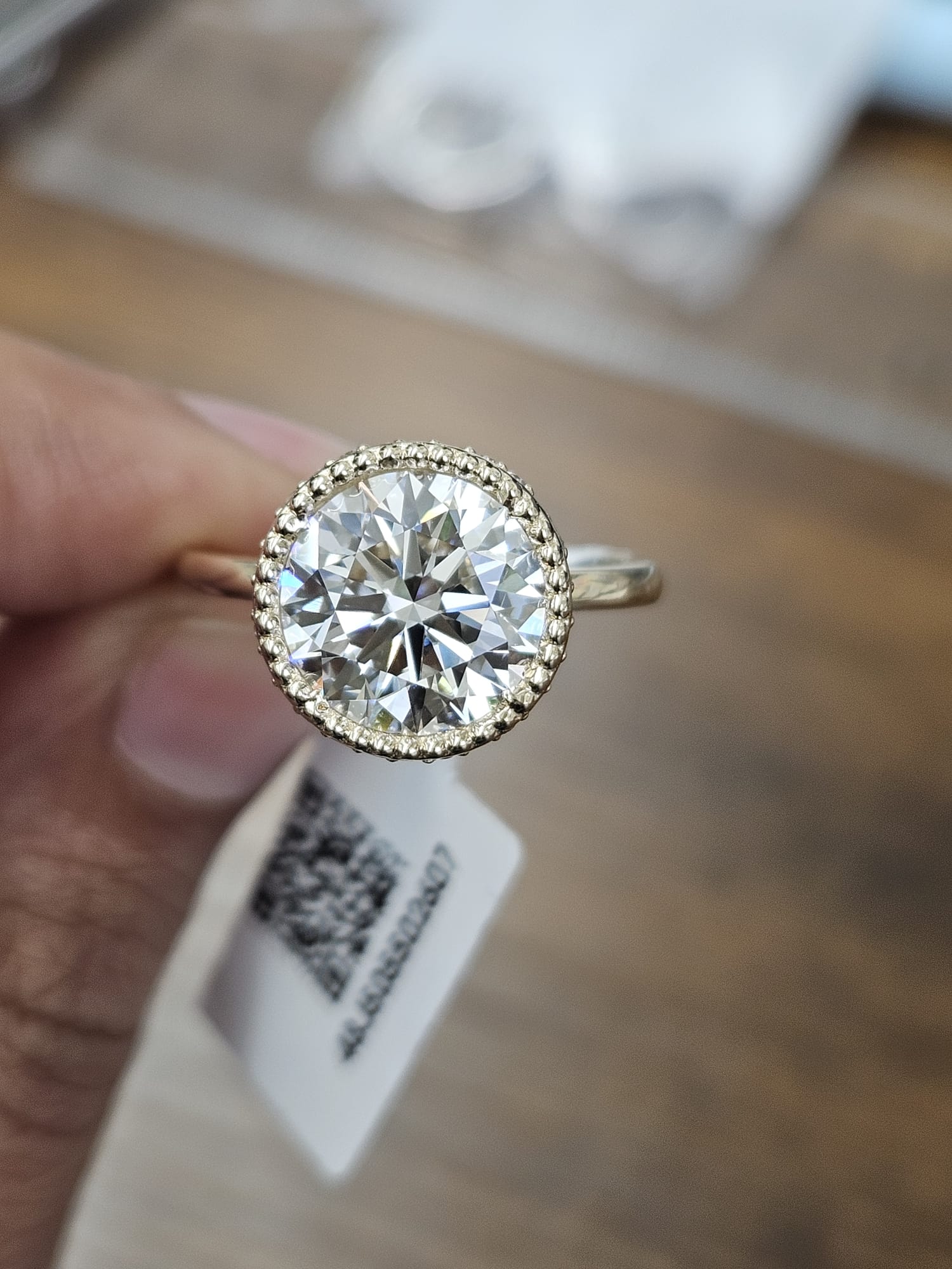 IGI 3.60cttw Yellow Gold Round Lab Diamond Ring