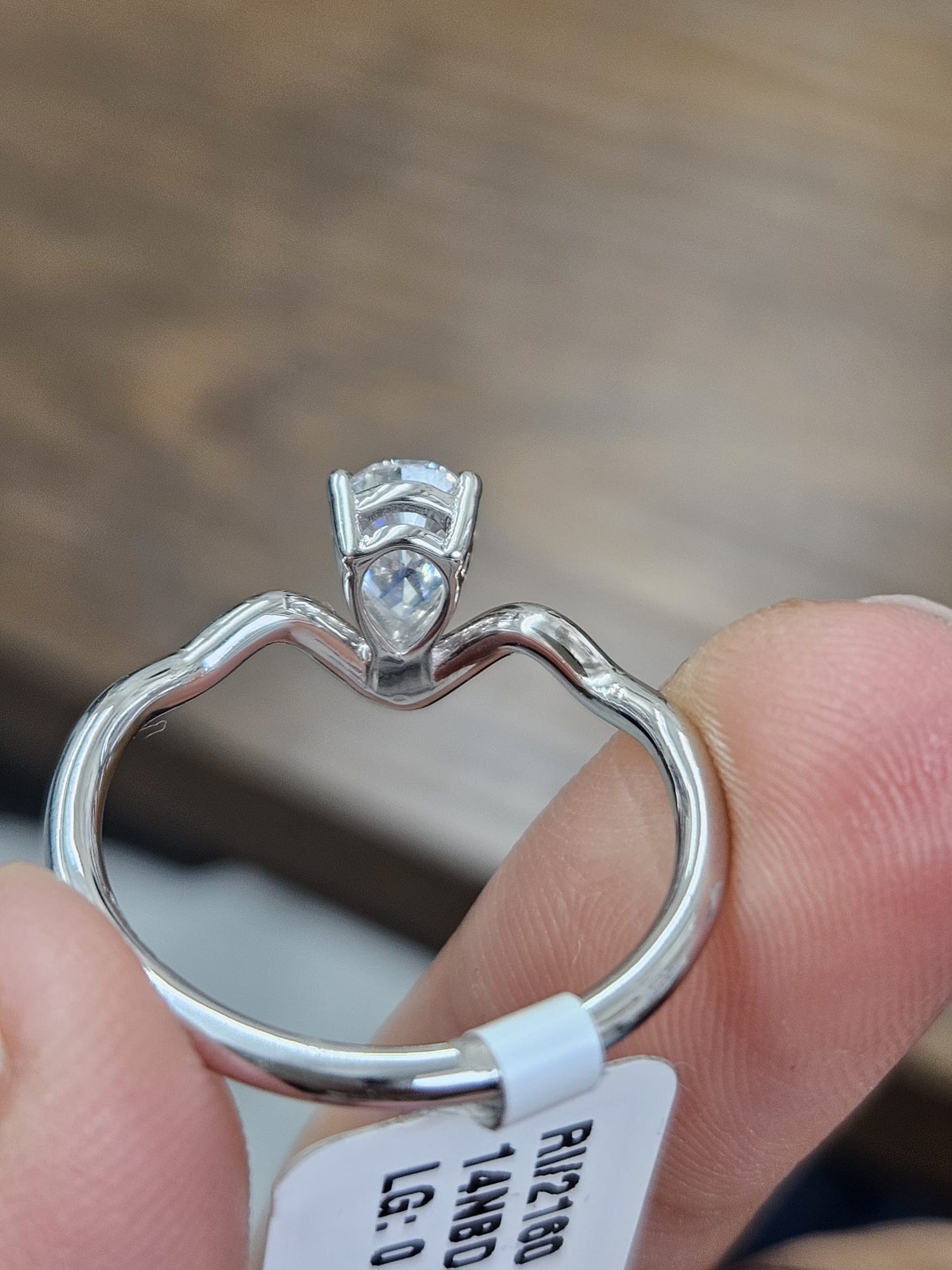 0.57cttw White Gold Pear Lab Diamond Ring