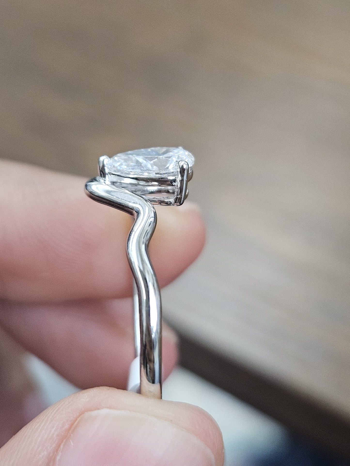 0.57cttw White Gold Pear Lab Diamond Ring