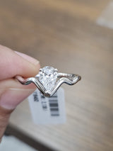 0.57cttw White Gold Pear Lab Diamond Ring