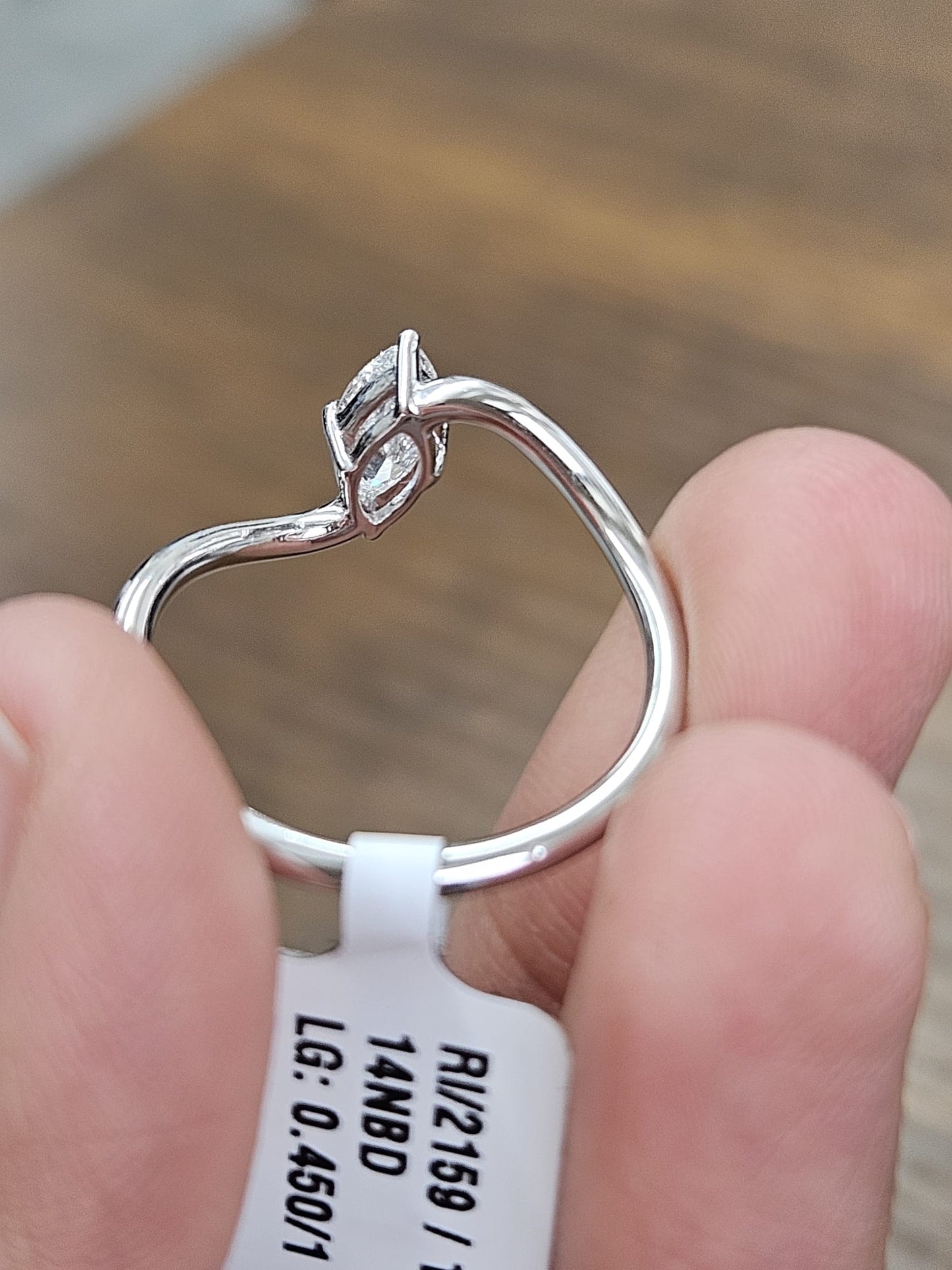 0.45cttw White Gold Marquise Lab Diamond Ring