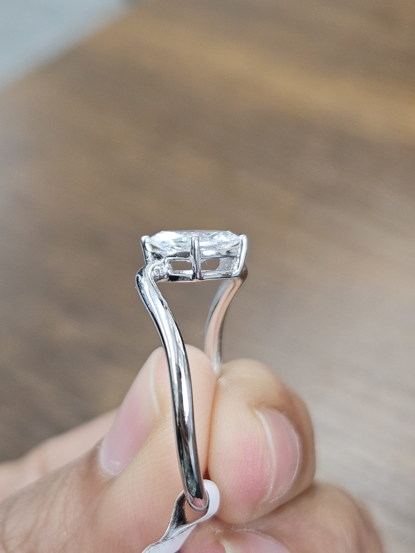 0.45cttw White Gold Marquise Lab Diamond Ring