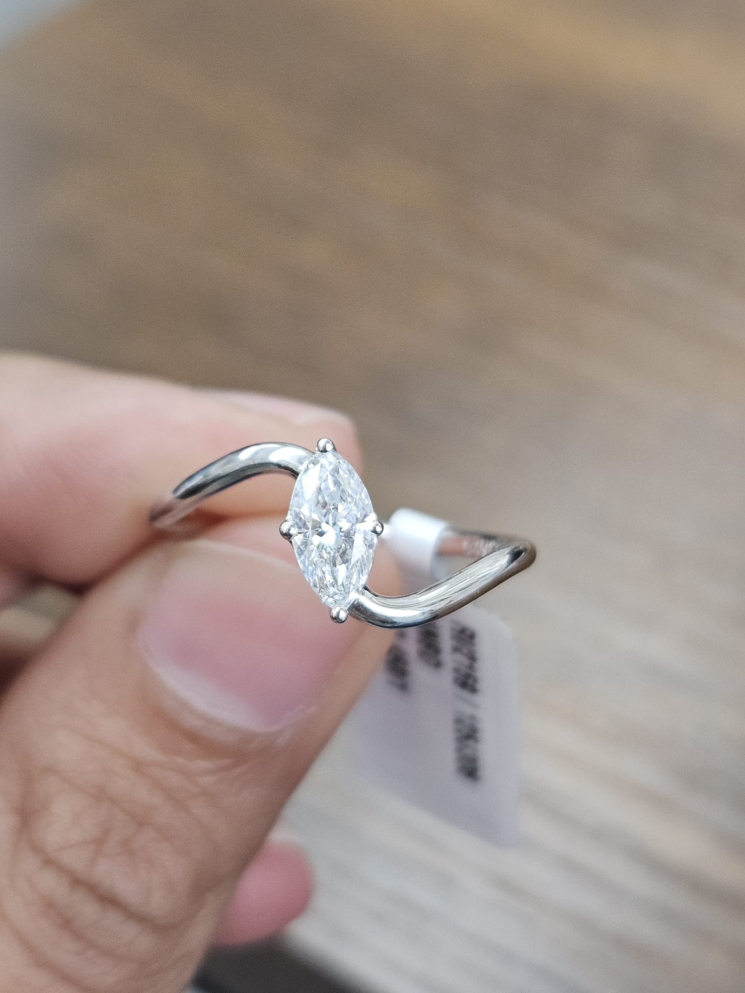 0.45cttw White Gold Marquise Lab Diamond Ring