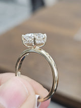 IGI 1.69cttw Yellow Gold Cushion Hidden Halo Lab Diamond Ring