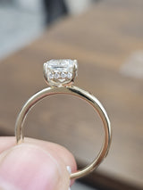 IGI 1.69cttw Yellow Gold Cushion Hidden Halo Lab Diamond Ring