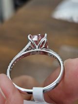 2.63cttw White Gold Fancy Pink Cushion Lab Diamond Ring
