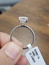 3.64cttw White Gold Radiant Hidden Halo Lab Diamond Ring