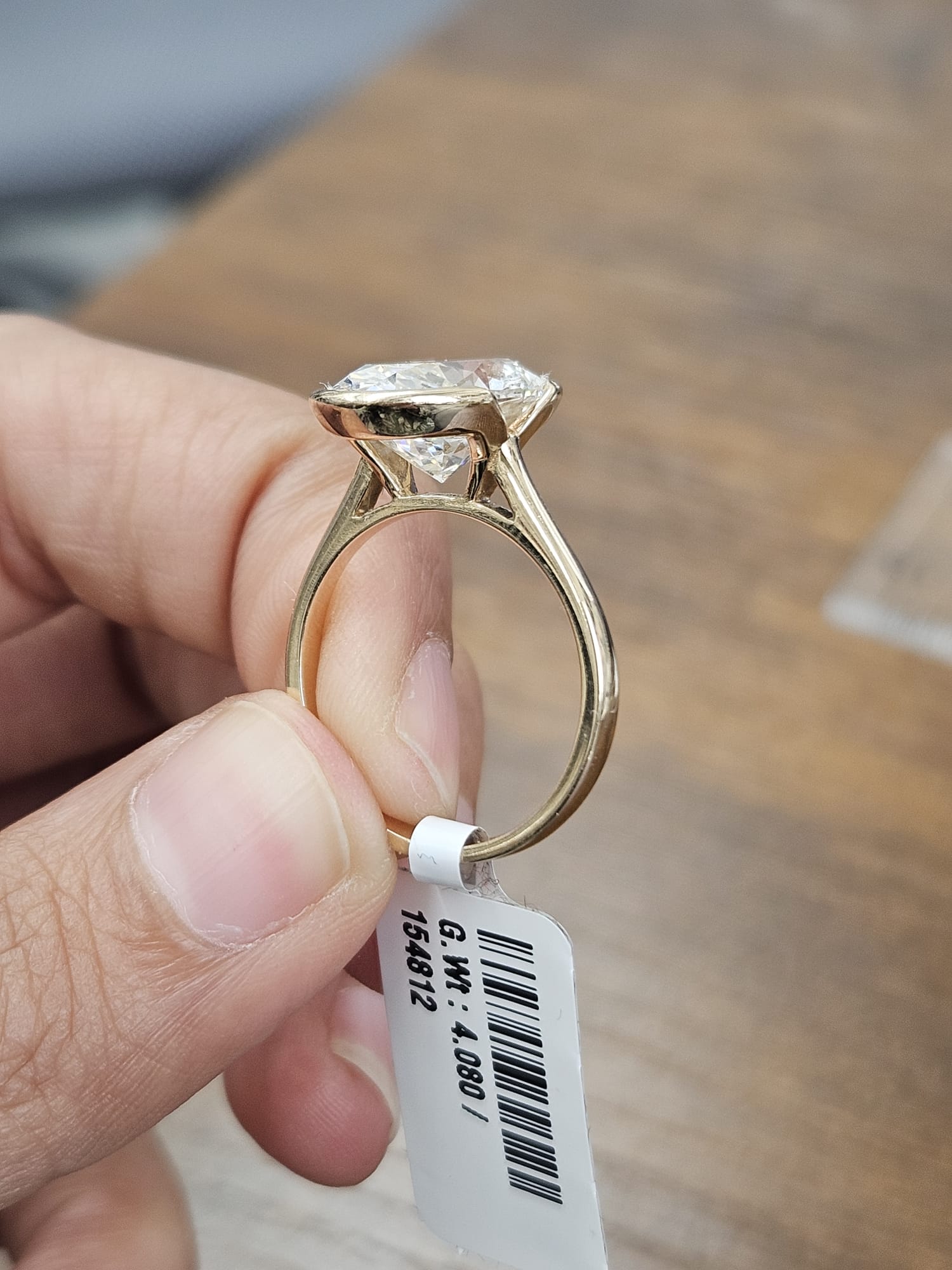 5.53cttw Yellow Gold Oval Lab Diamond Ring