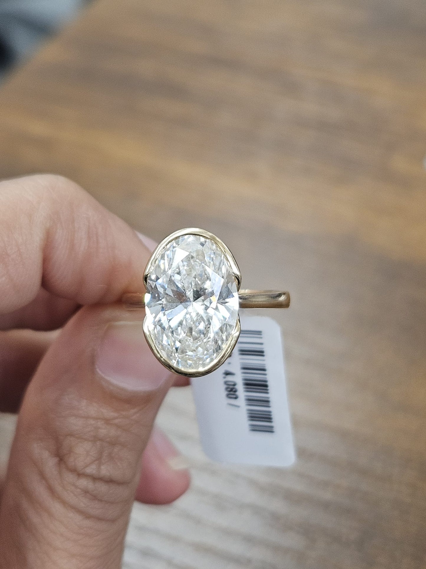5.53cttw Yellow Gold Oval Lab Diamond Ring