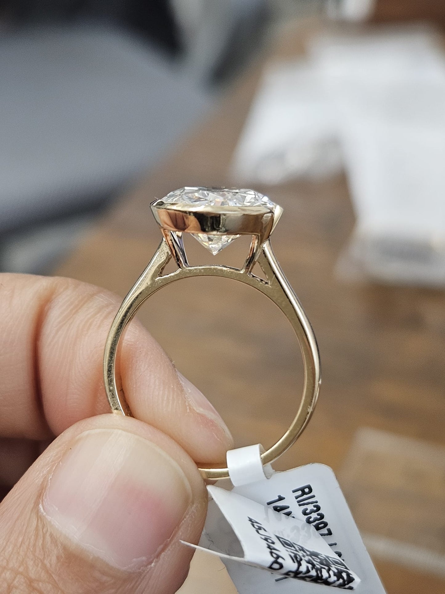 IGI 5.21cttw Yellow Gold Oval Lab Diamond Ring