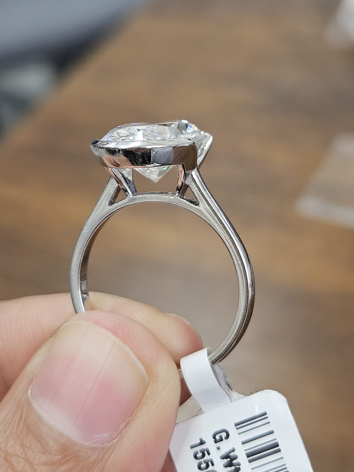 5.27cttw White Gold Oval Lab Diamond Ring