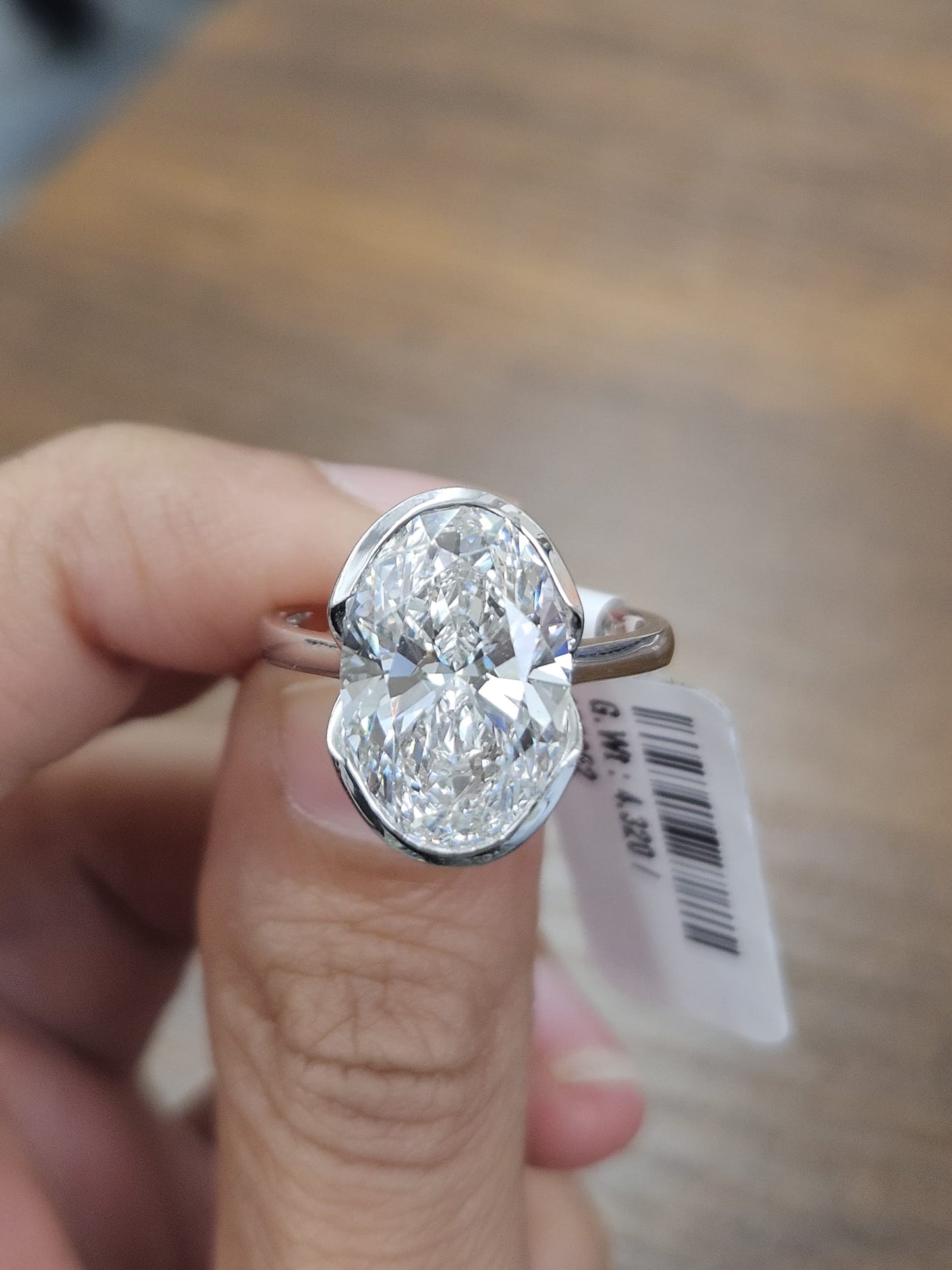 5.27cttw White Gold Oval Lab Diamond Ring