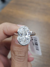 5.27cttw White Gold Oval Lab Diamond Ring
