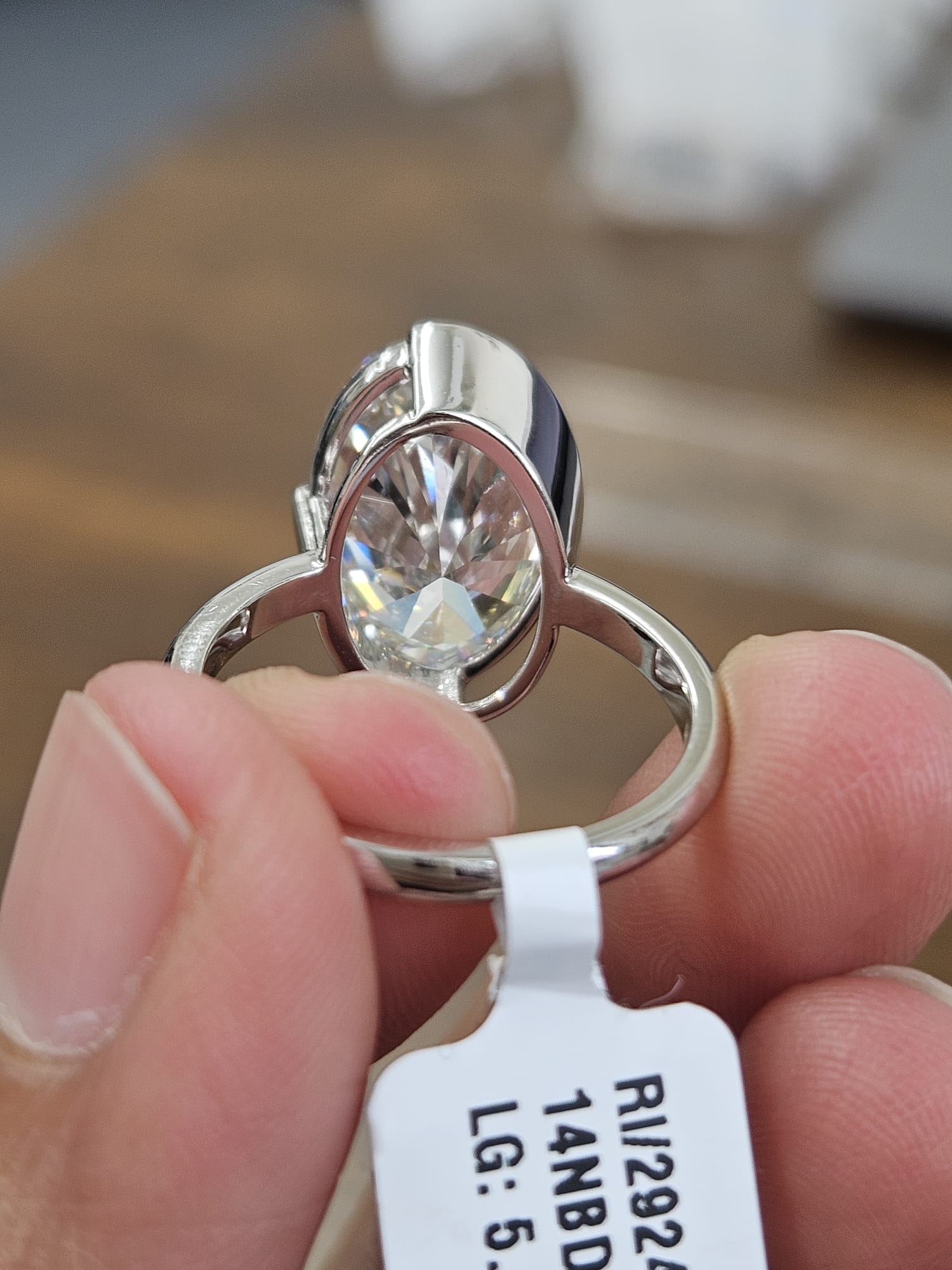 5.18cttw White Gold Oval Lab Diamond Ring