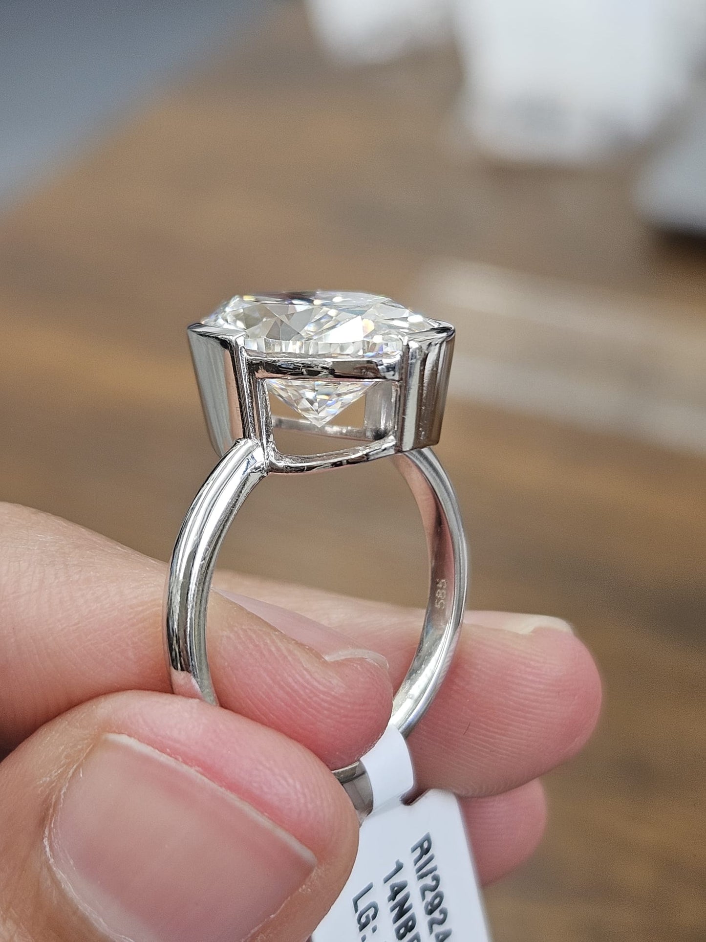 5.18cttw White Gold Oval Lab Diamond Ring