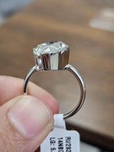 5.18cttw White Gold Oval Lab Diamond Ring