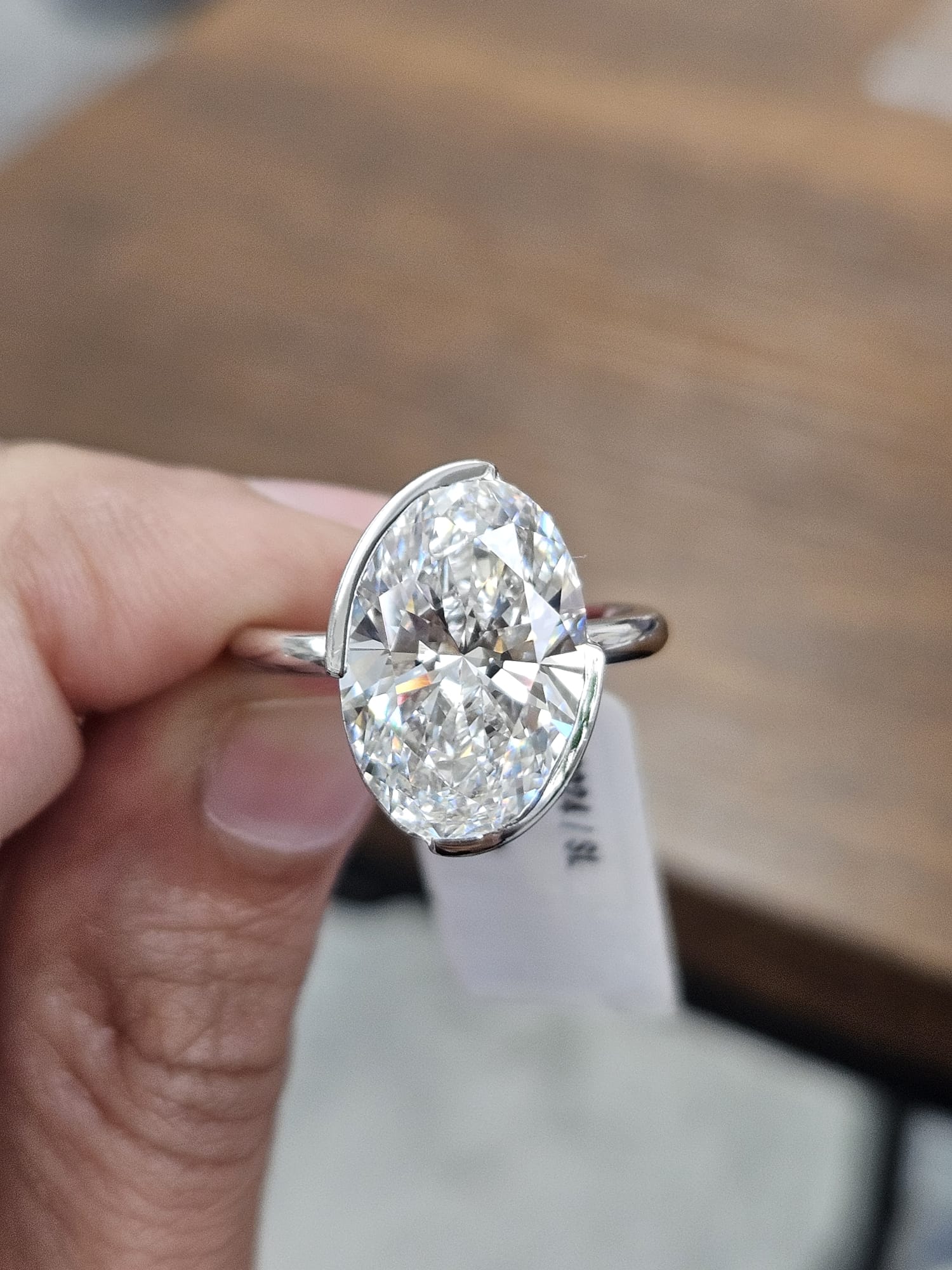 5.18cttw White Gold Oval Lab Diamond Ring