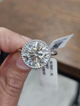 IGI 6.03cttw White Gold Round Lab Diamond Ring