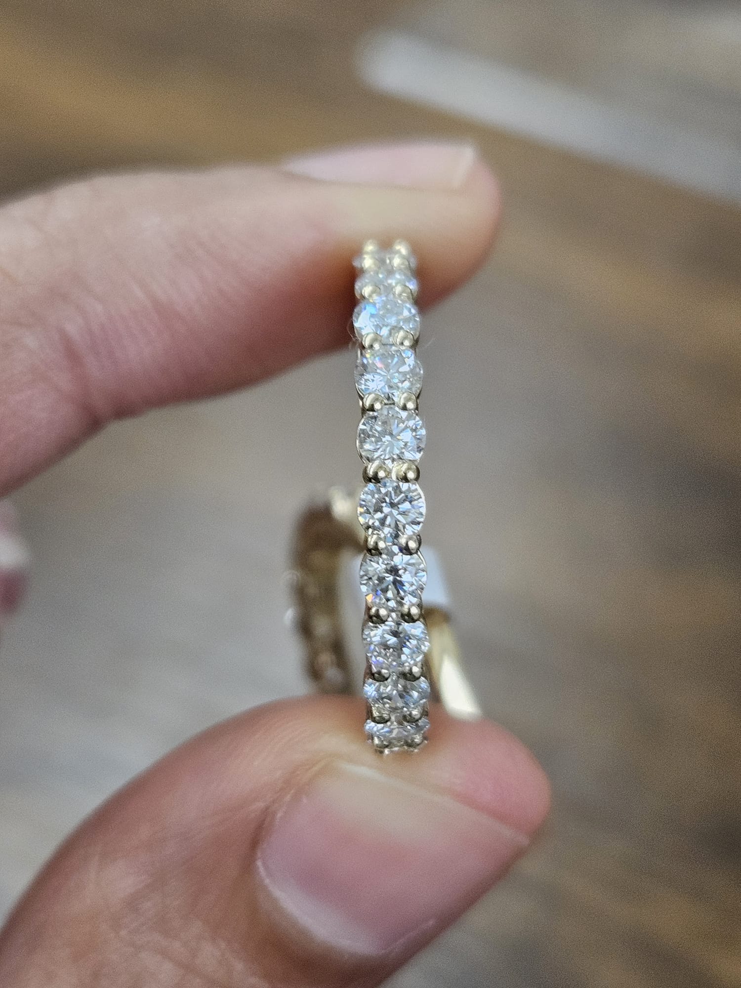 9.26cttw Yellow Gold Oval Lab Diamond Ring with Eternity Band
