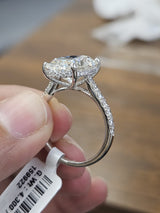 6.57cttw White Gold Oval Hidden Halo Lab Diamond Ring