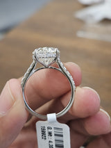 6.57cttw White Gold Oval Hidden Halo Lab Diamond Ring