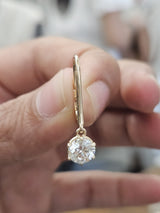 IGI Yellow Gold Round Lab Diamond Dangle Earring