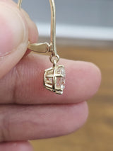 IGI Yellow Gold Round Lab Diamond Dangle Earring