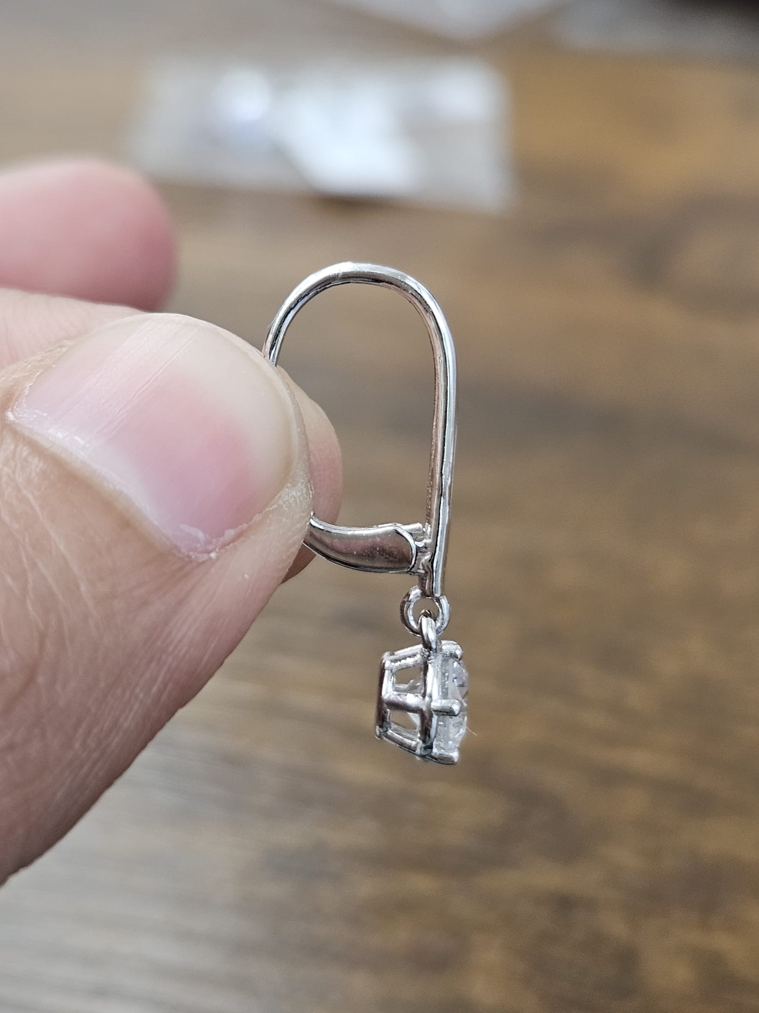 IGI White Gold Round Lab Diamond Dangle Earring