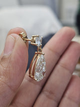 IGI Yellow Gold Pear Shaped Lab Diamond Dangle Earring