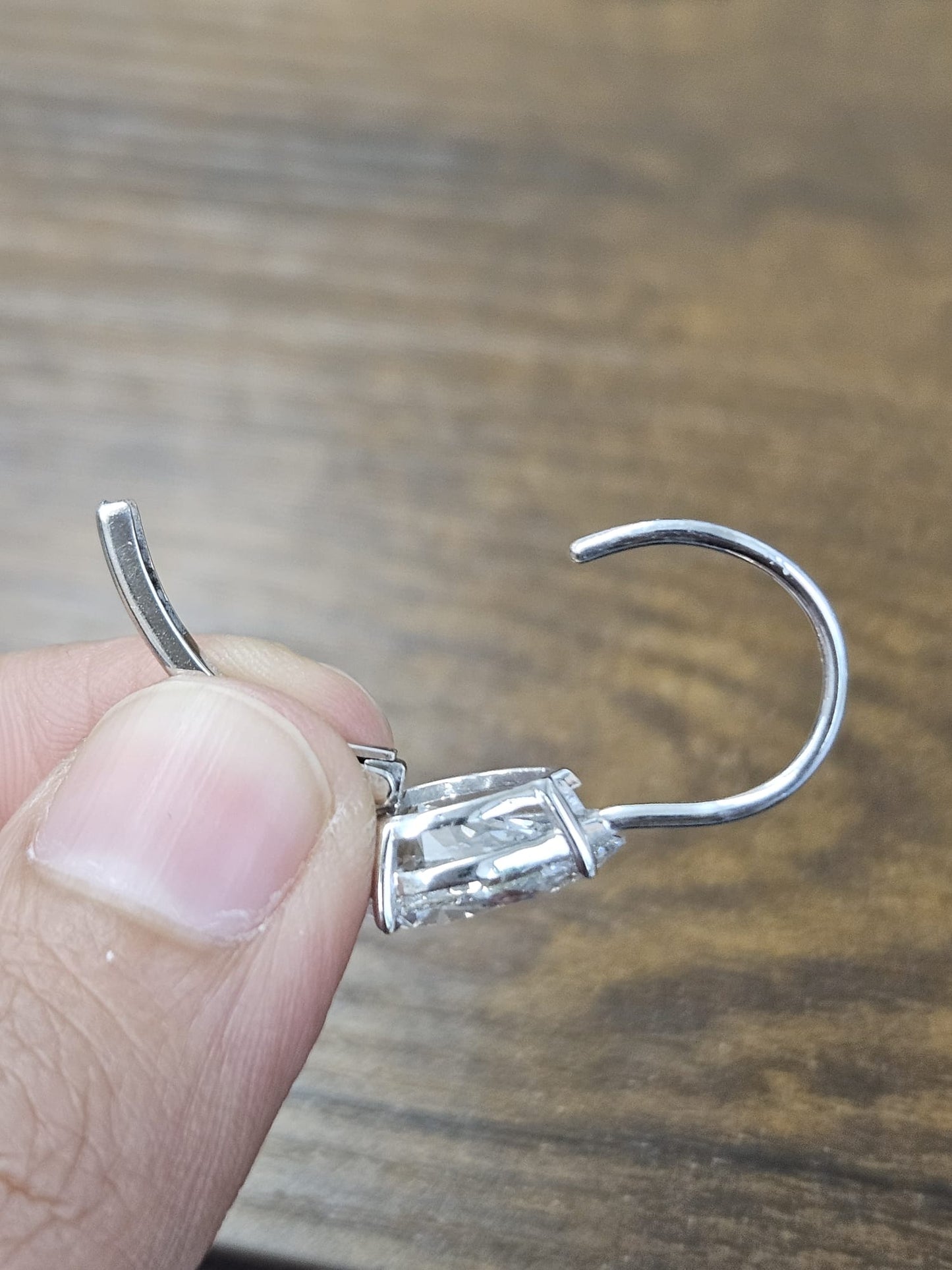 White Gold Pear Shaped Lab Diamond Dangle Earring