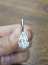 White Gold Pear Shaped Lab Diamond Dangle Earring