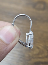 White Gold Pear Shaped Lab Diamond Dangle Earring