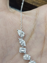 IGI 6.95cttw White Gold Multi Shape Lab Diamond Necklace