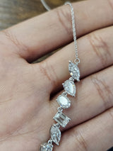 IGI 6.95cttw White Gold Multi Shape Lab Diamond Necklace