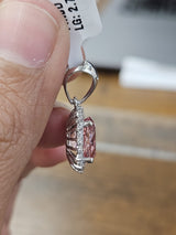 2.71cttw White Gold Fancy Pink OVal Lab Diamond Pendant