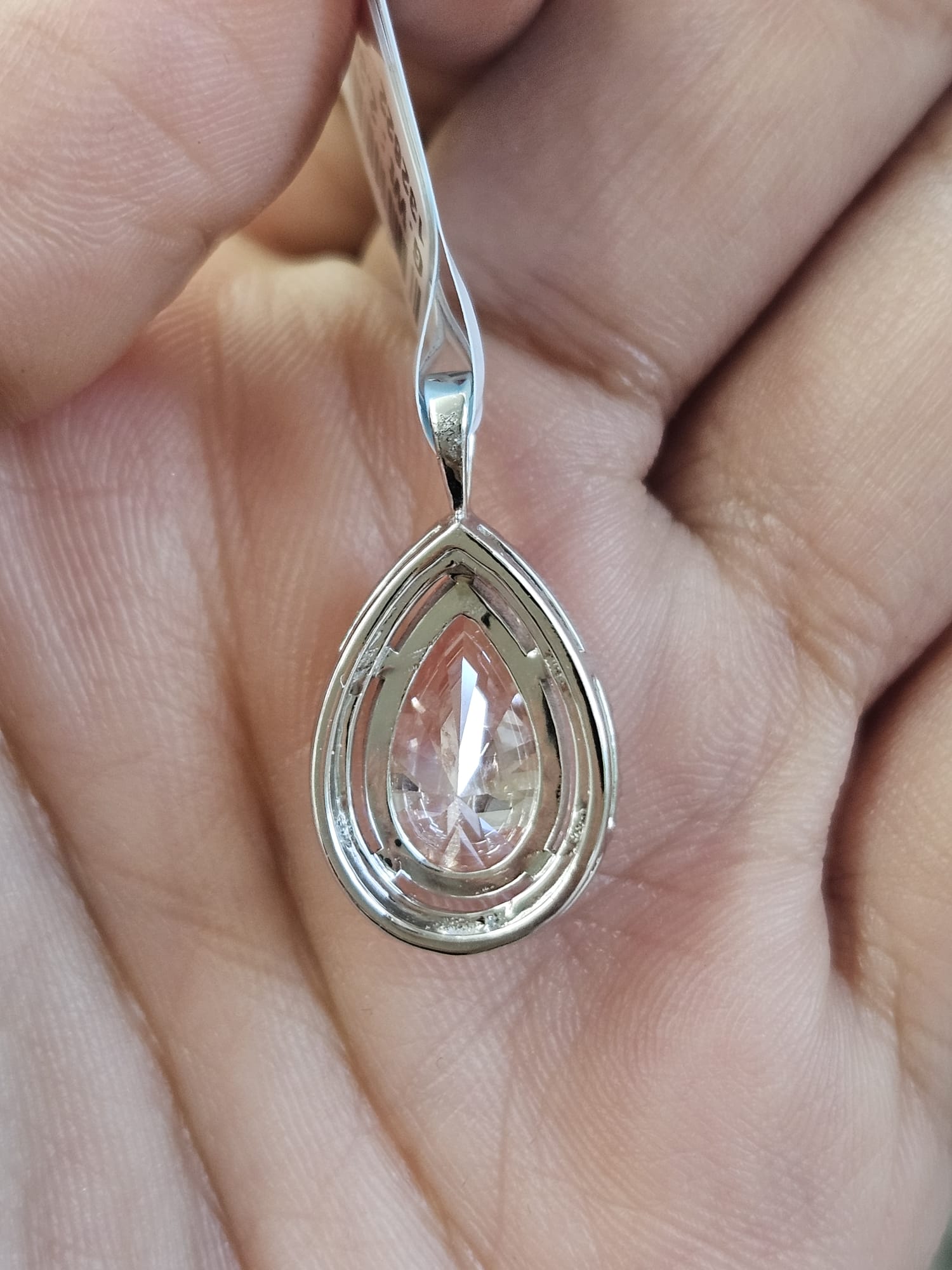 IGI 3.41cttw White Gold Fancy Pink Pear Shape Lab Diamond Pendant