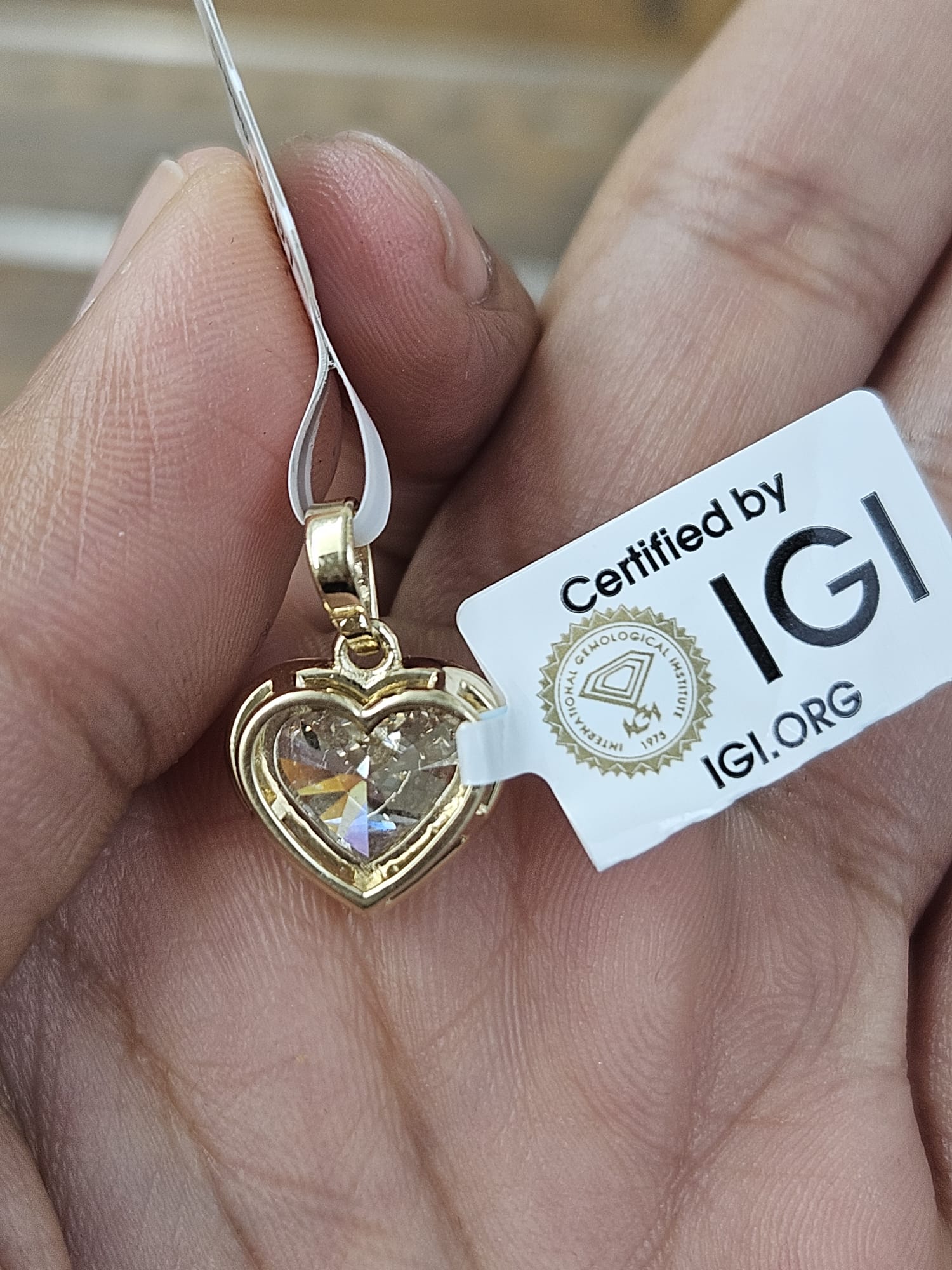 IGI 3.08cttw Yellow Gold Heart Shape Lab Diamond Pendant