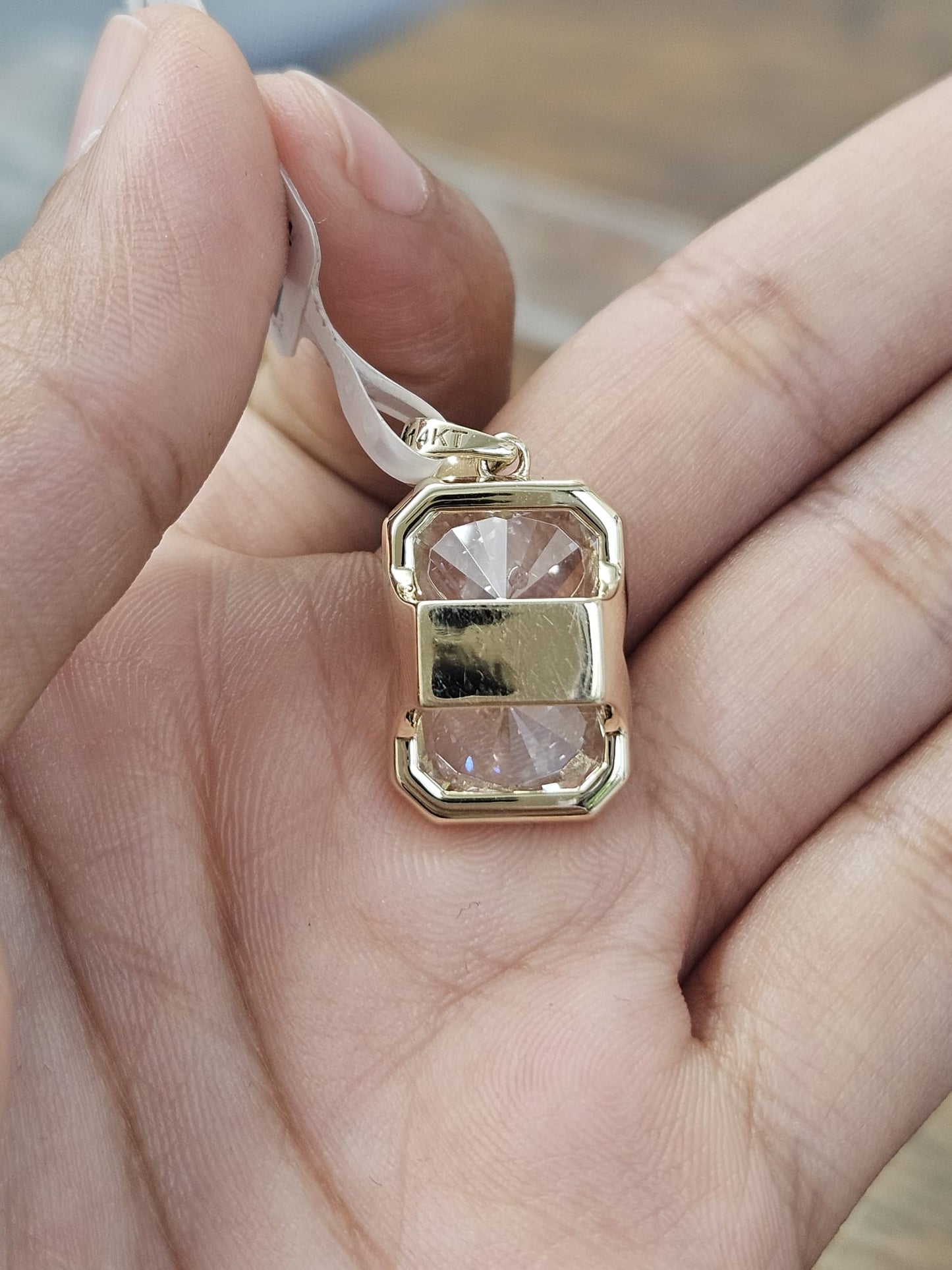 11.61cttw Yellow Gold Radiant Lab Diamond Pendant